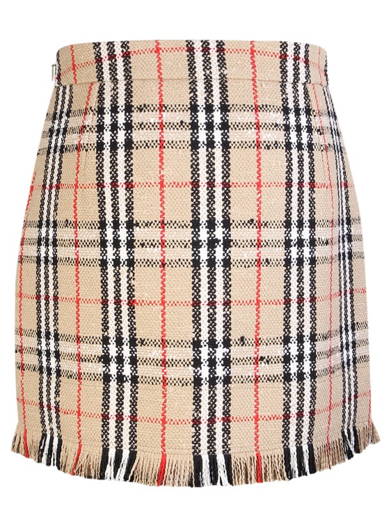 Shop Burberry Iconic Vintage-check Motif Skirt In Neutrals