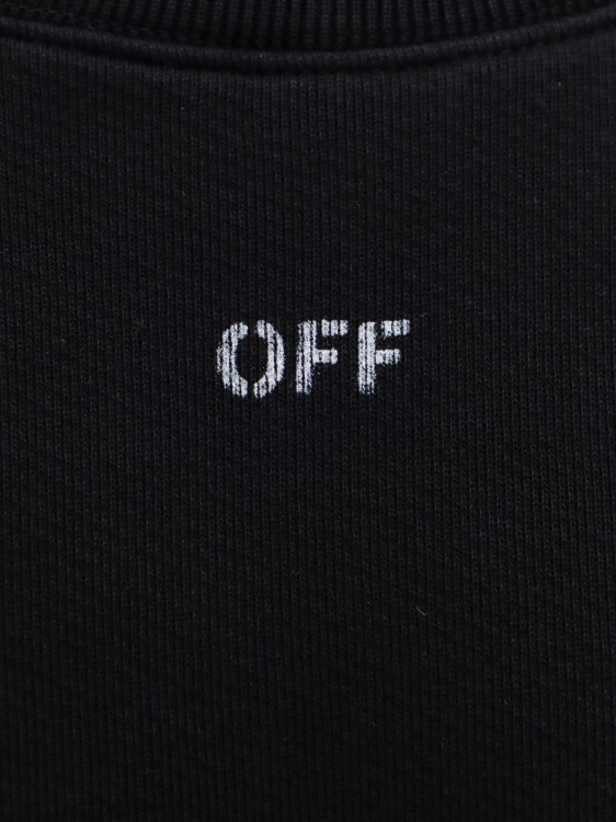 Shop Off-white Cotton Sweatshirt With Off Print In Black