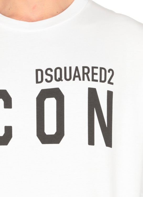 Dsquared2 White Crewneck T-shirt With Maxi Logo Print On The Front In White