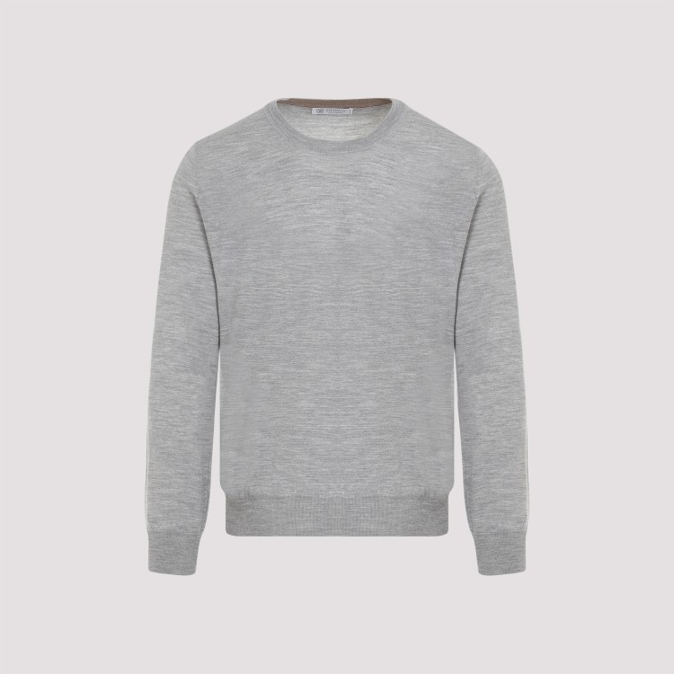 Brunello Cucinelli Wool And Cashmere Crewneck Sweater In Grey