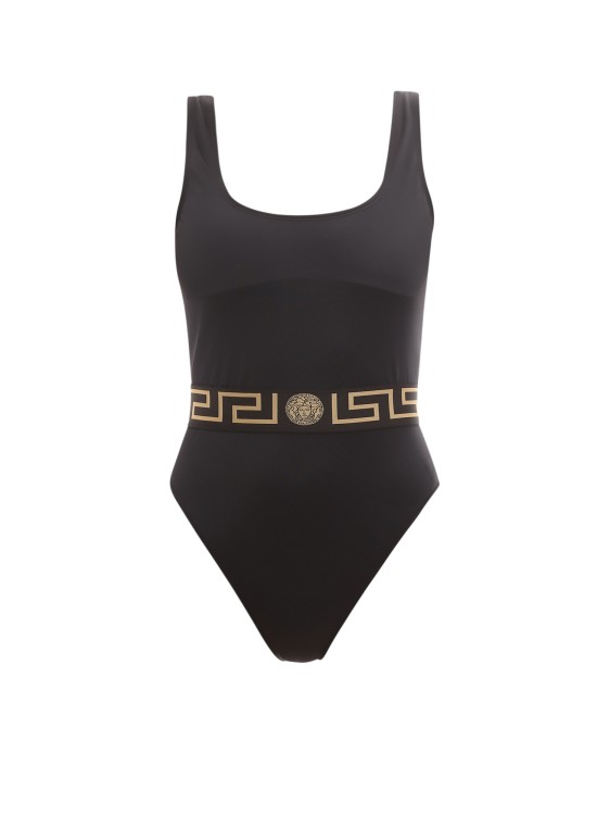 Versace Stretch Nylon Swimsuit In Black