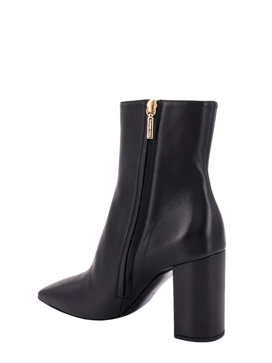 Shop Dolce & Gabbana Leather Ankle Boots With Metal Monogram In Black