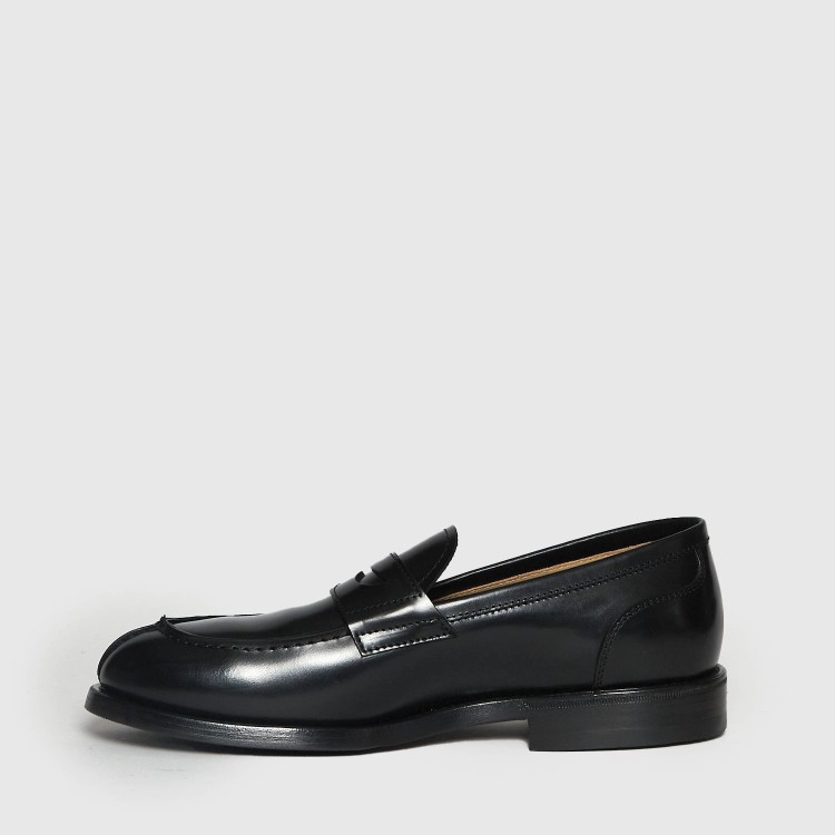 Shop Henderson Leather Moccasin With Leather And Rubber Sole In Black