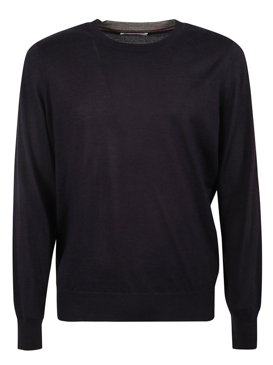Shop Brunello Cucinelli Blue Silk And Cashmere Classic Sweater In Black