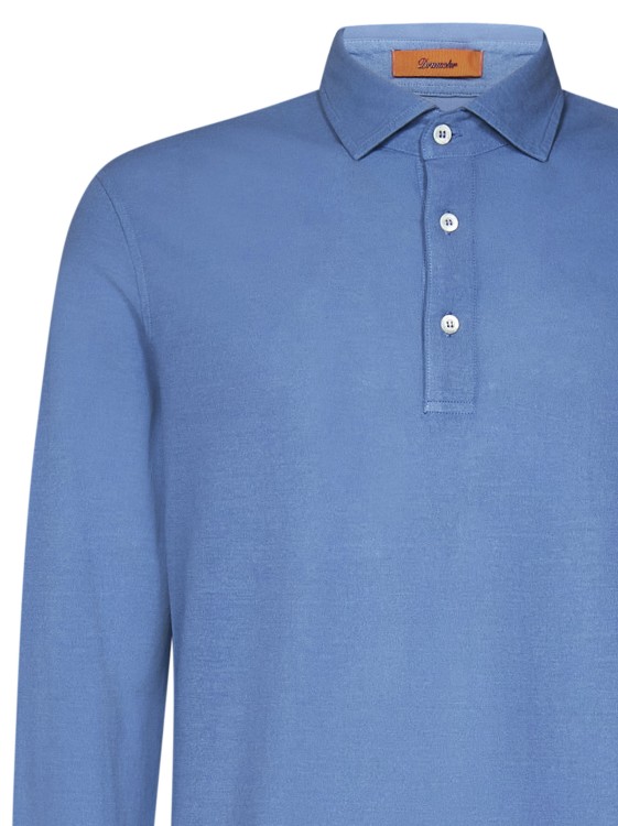 Shop Drumohr Light Blue Long-sleeved Polo Shirt