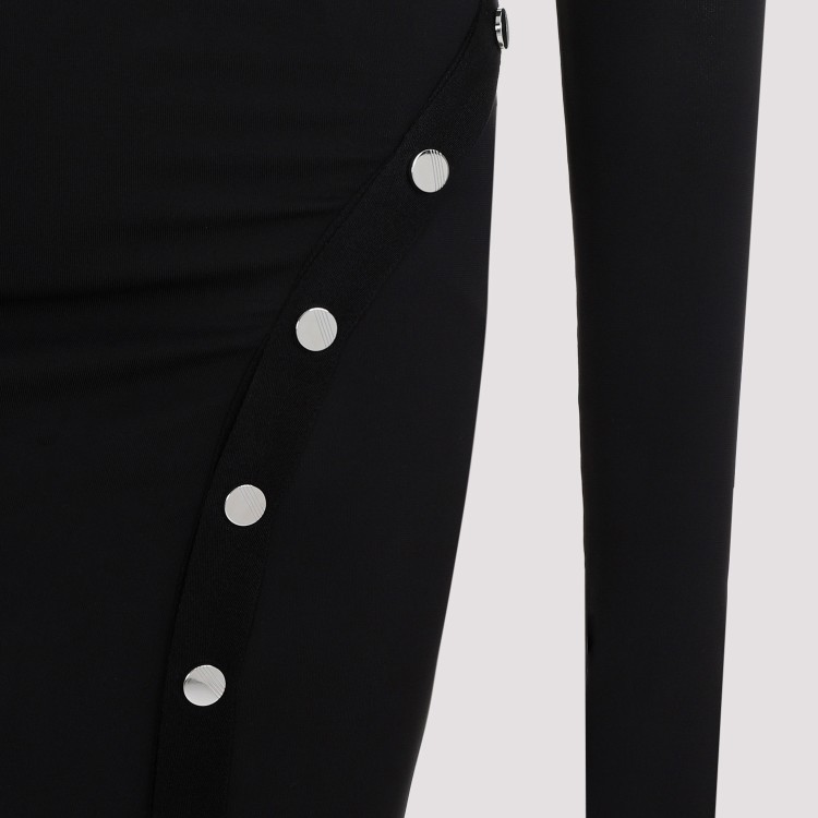 Attico Asymmetric Dress With Snap Buttons In Black
