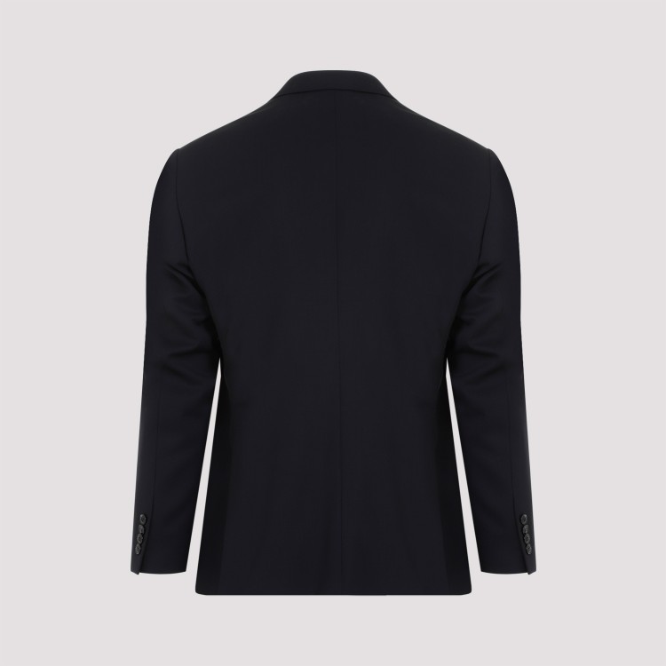 Giorgio Armani Single-breasted Wool Suit In Blue