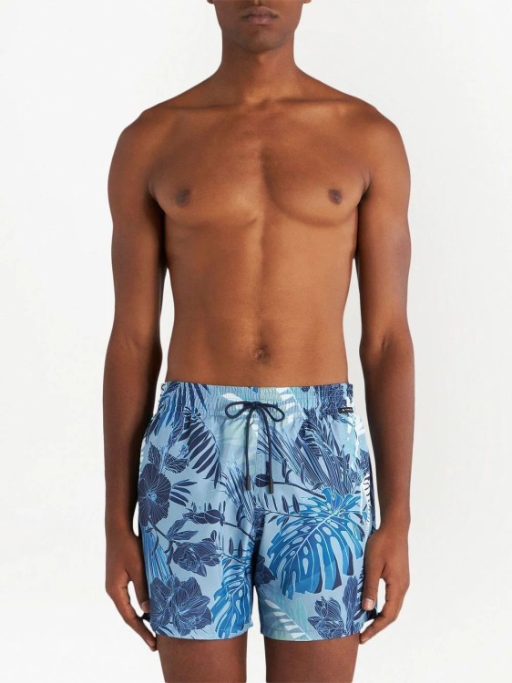 Shop Etro Multicolored Polyester Beach Shorts In Blue