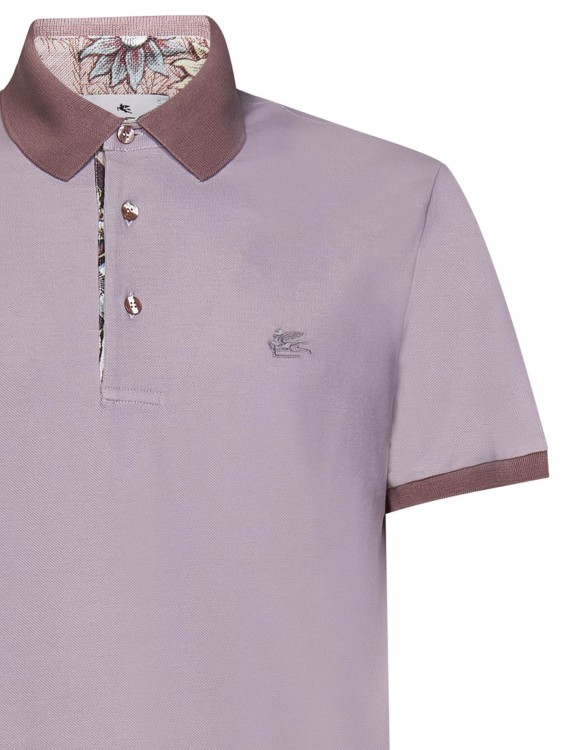 Shop Etro Pink Cotton Pique Polo Shirt
