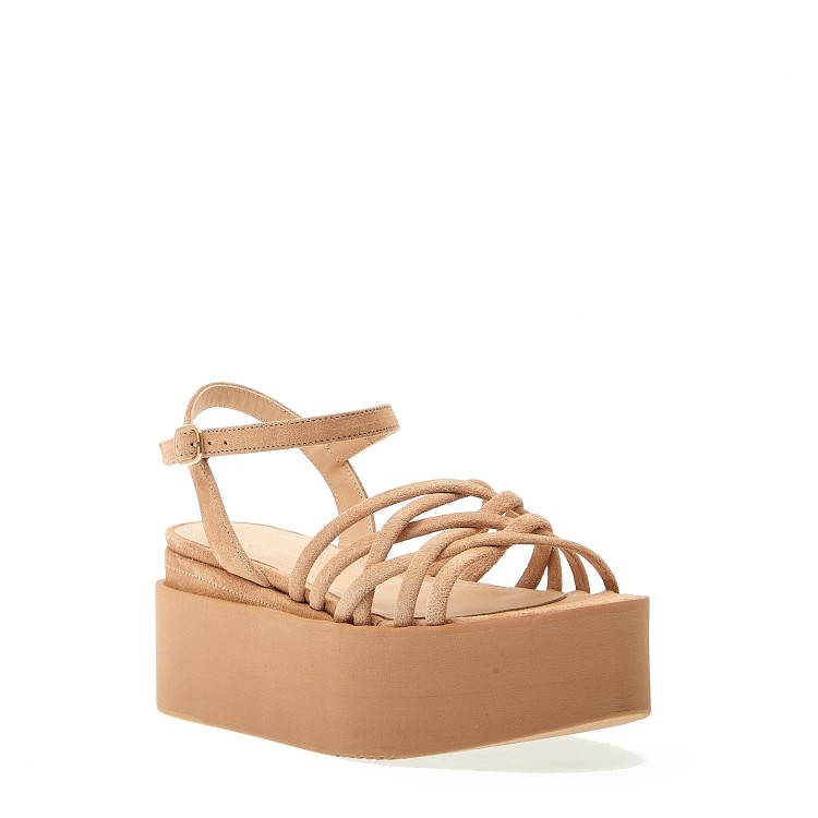 Shop Paloma Barceló Extralight Desert Suede Wedge Sandal In Brown