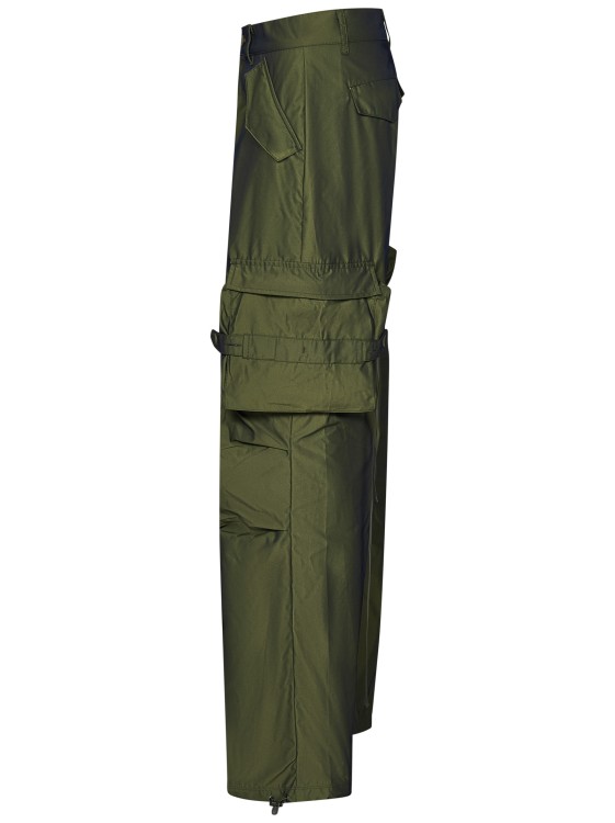 Shop Andersson Bell Khaki Green Satin Cargo Trousers