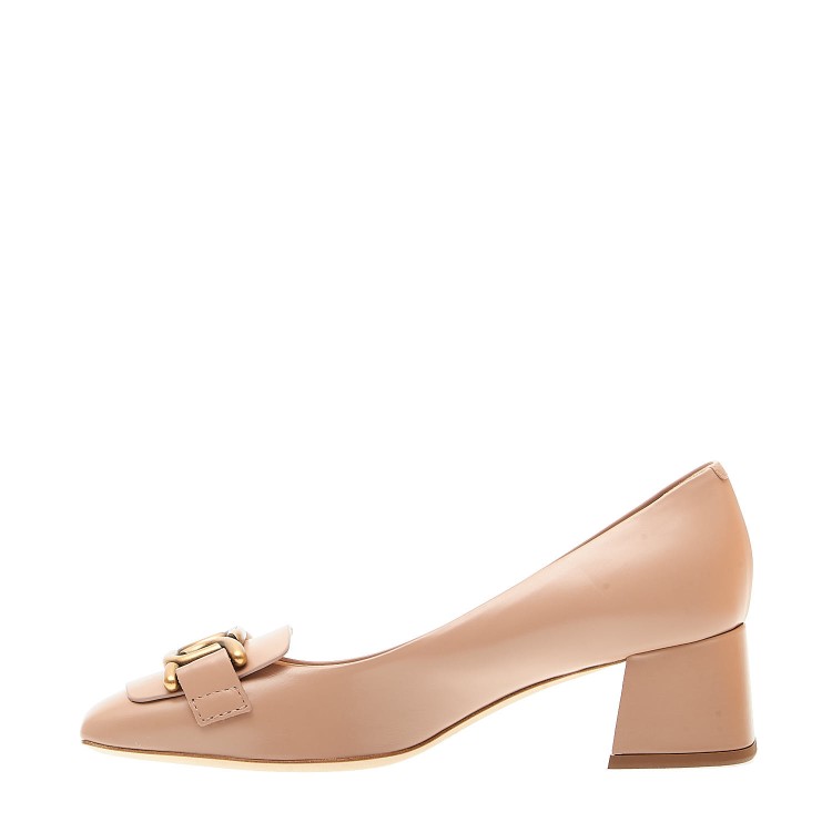 Shop Tod's 50mm Heel Pump In Nude Leather In Brown