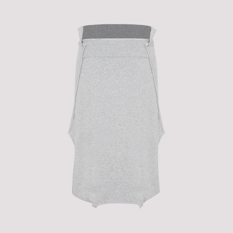 Shop Givenchy Classic Fit Hoodie Light Grey Melange Cotton Skirt In White