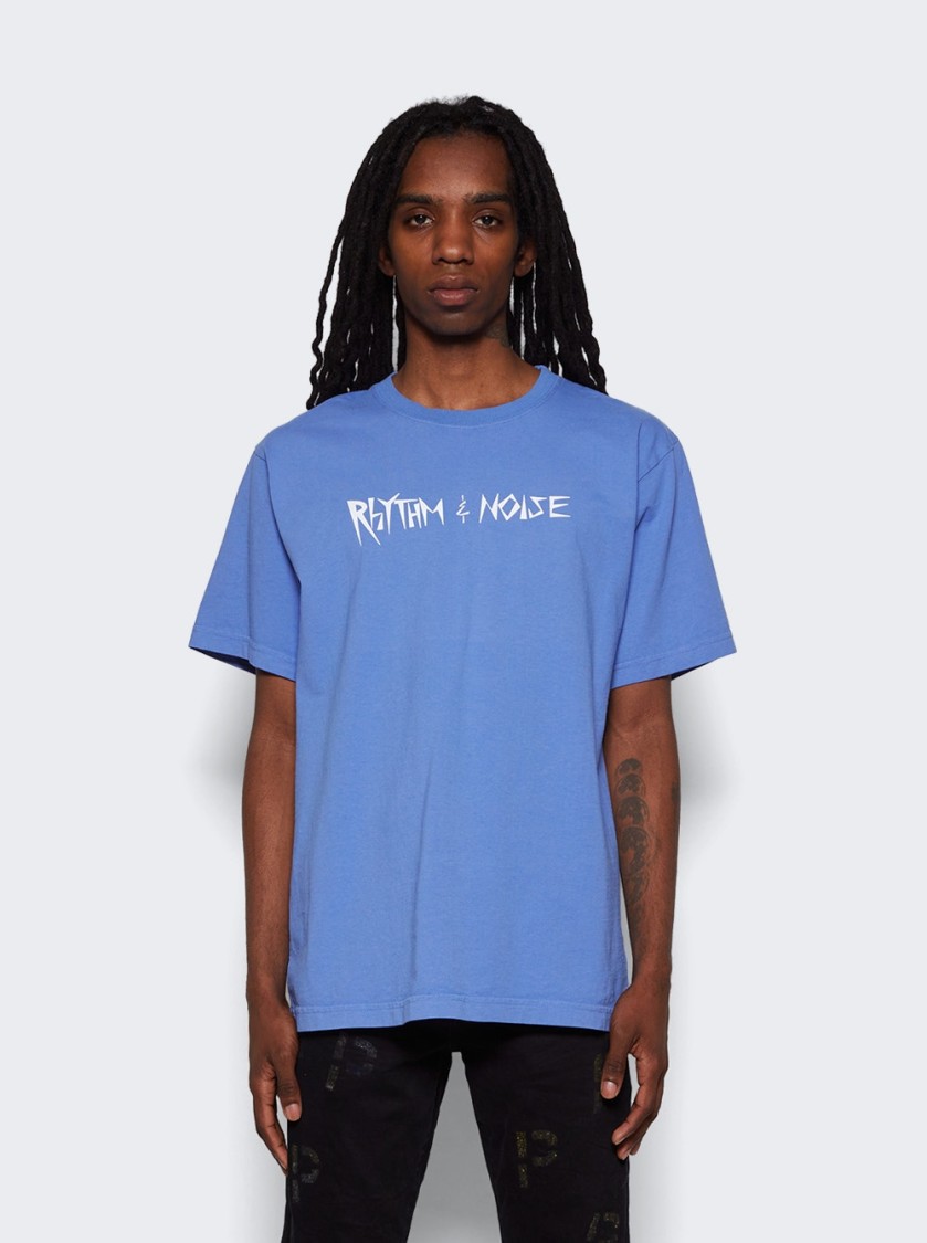 Rhythm & Noise Tee by Franchise in Blue color for Luxury Clothing