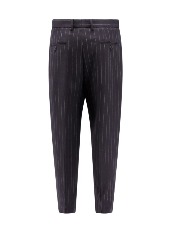 Shop Dolce & Gabbana Black Pinstripe Wool Trouser