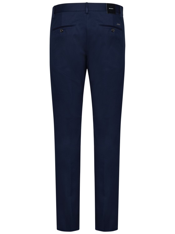 Shop Dsquared2 Navy Stretch Cotton Slim-fit Trousers In Blue