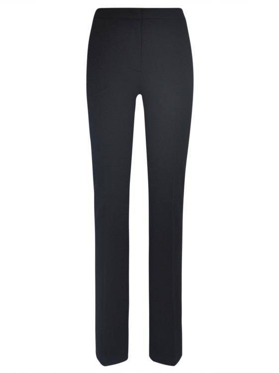Shop Pinko High-waisted Flared Crepe Trousers In Black