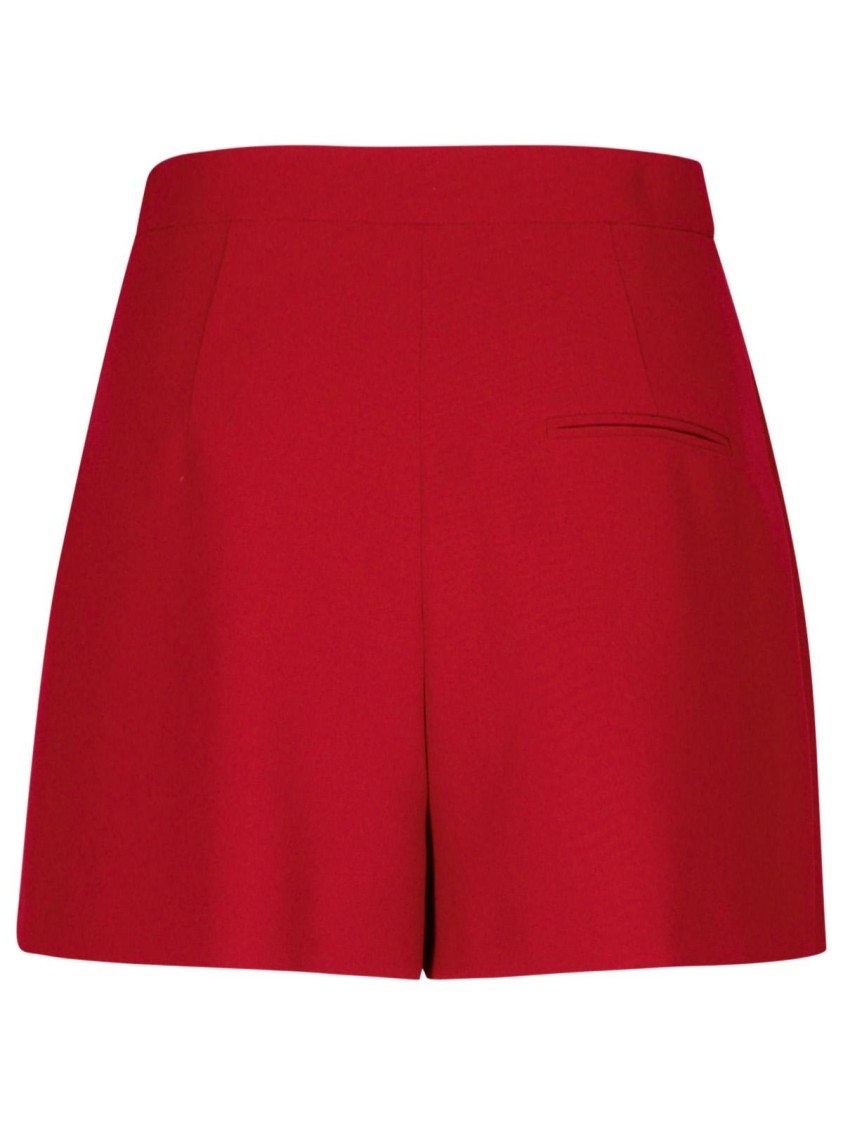 Moschino Tailored High-waisted Shorts Asymmetrical Front In Red