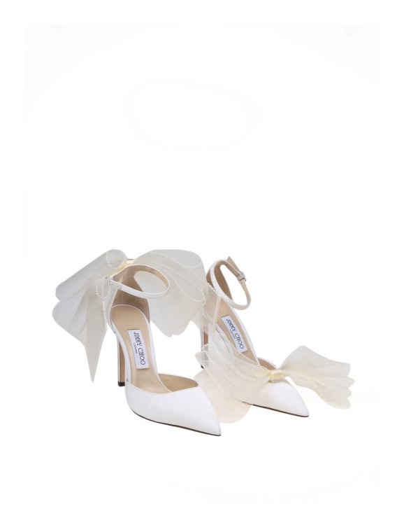Shop Jimmy Choo Pump Averly In Fabric With Bow In White