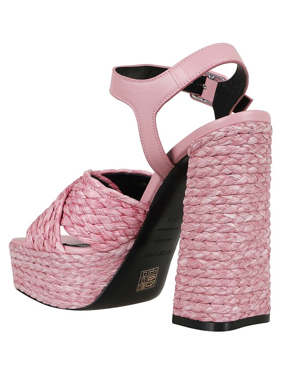 Shop Sergio Rossi Pink Raffia Sandal