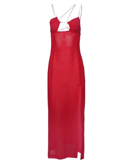 Nensi Dojaka Cutout Cotton-voile Maxi Dress In Red