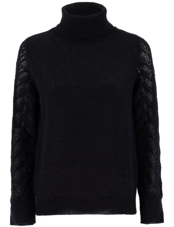 Panicale Black Soft Turtleneck Sweater