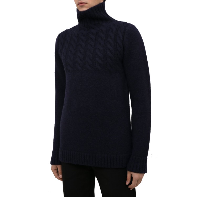 Shop Maison Margiela Blue Wool Sweater