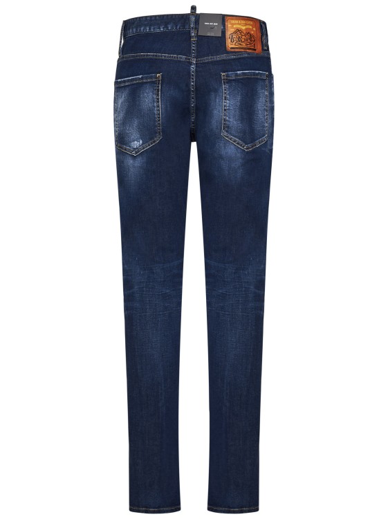 Shop Dsquared2 Blue Stretch Cotton Denim Jeans In Black