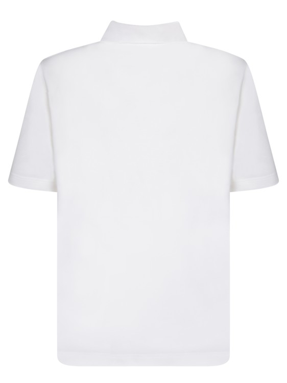 Shop Burberry Cotton Pique Polo Shirt In White