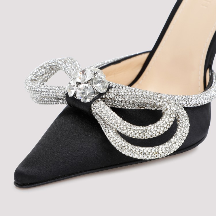 Mach&mach Double Bow 110mm Patent-finish Leather Pumps In Black