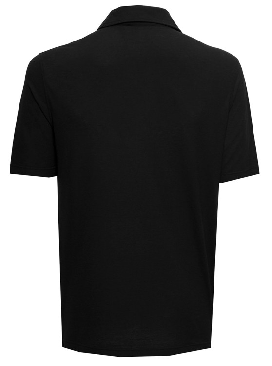 Shop Gaudenzi Black Cotton Polo Shirt