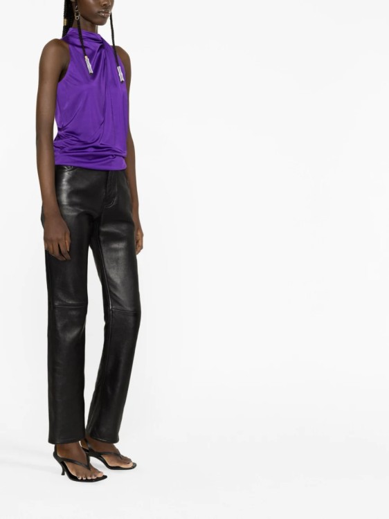 Shop Versace Purple Slashed Top