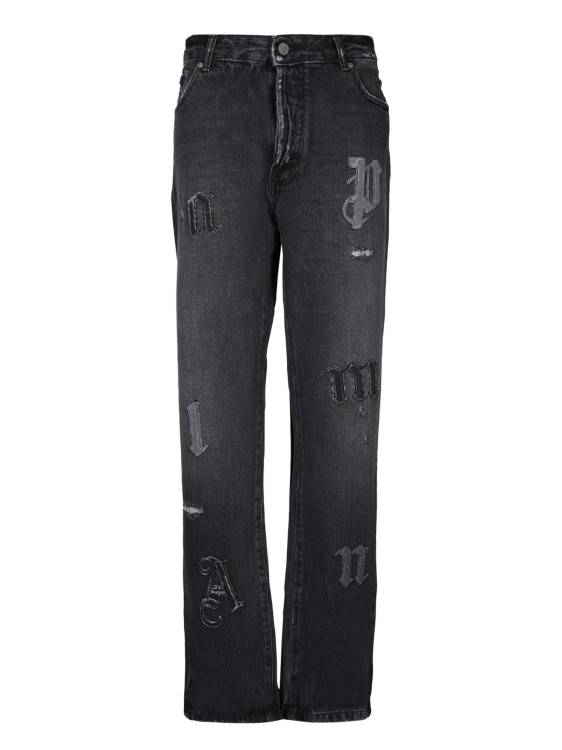 Shop Palm Angels All-over Applications Black Jeans