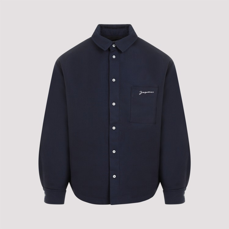 Shop Jacquemus Dark Navy La Chemise Boulanger Shirt In Blue