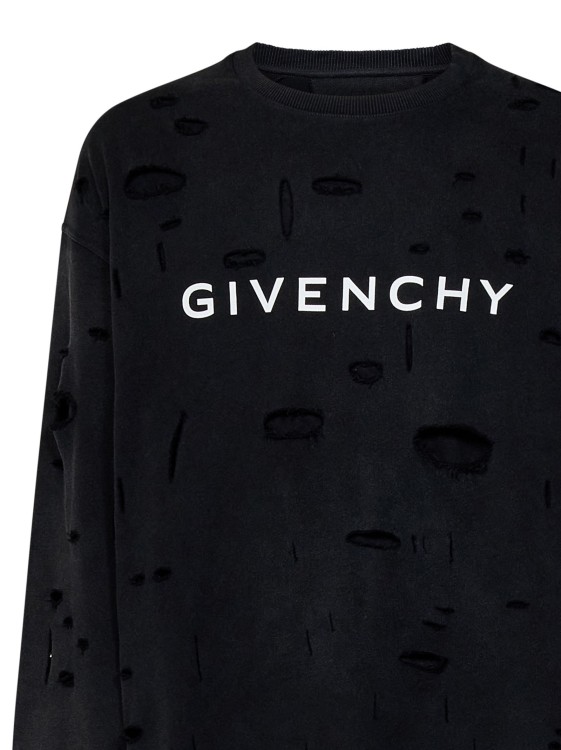 Shop Givenchy Black Brushed Cotton Sweatshirt