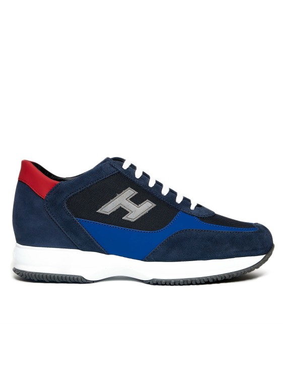 Hogan Blue Suede And Fabric Interactive Sneakers