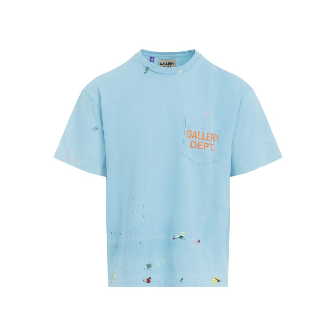 Shop Gallery Dept. Light Blue Cotton Vintage Logo Painted Tee