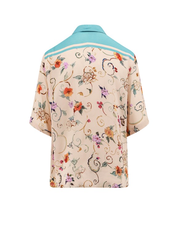 Shop Semi-couture Viscose Shirt With Floral Print In Multicolor