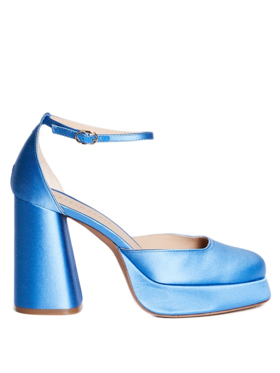 Roberto Festa Satin Nicla Strap Shoe In Blue