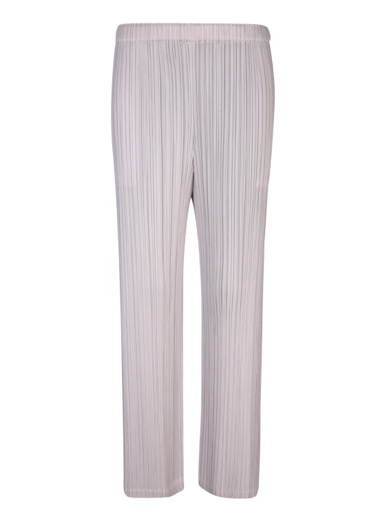 Shop Issey Miyake Straight Cut Trousers In White