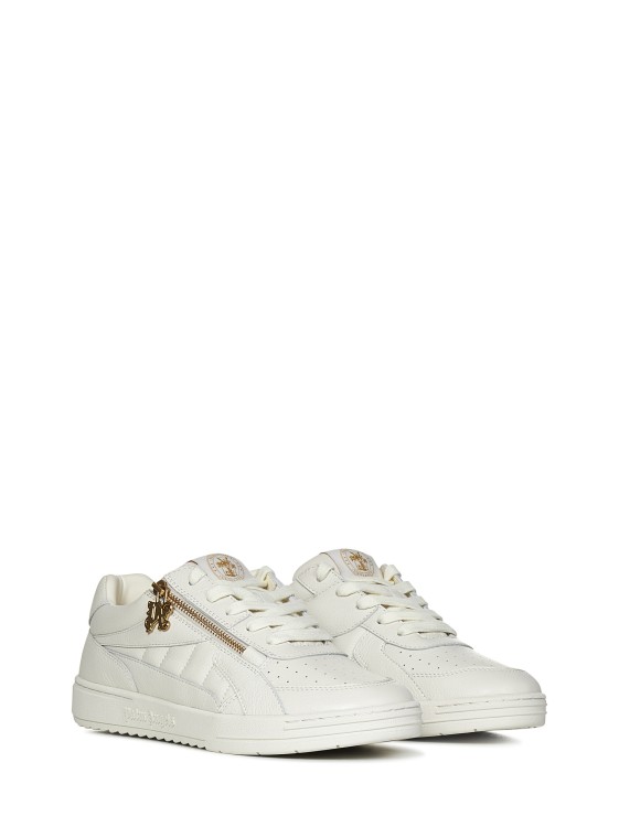 Shop Palm Angels University Sneakers In White Leather