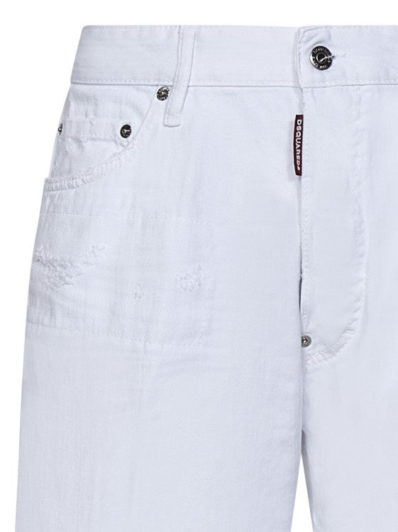 Shop Dsquared2 White Denim Bermuda Shorts