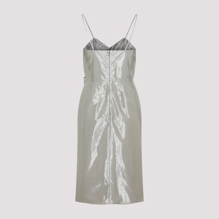Shop Maison Margiela Silver Midi Dress In Grey
