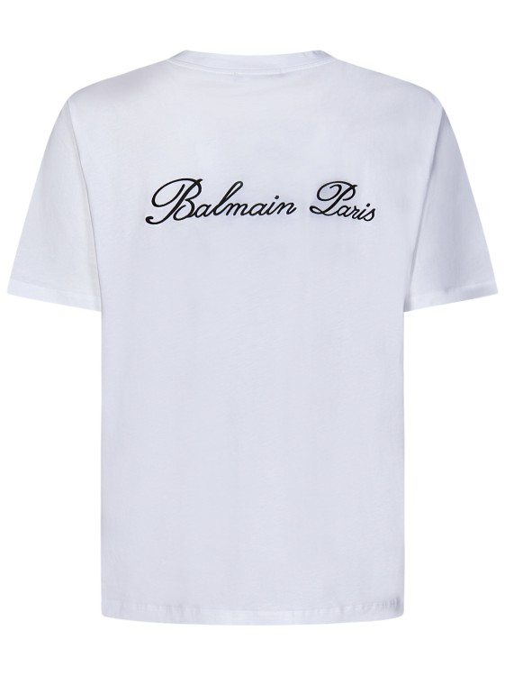 Shop Balmain Loose-fit White Organic Cotton Jersey T-shirt