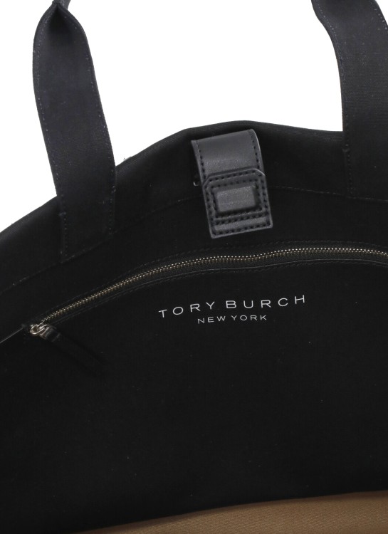 Shop Tory Burch Ella Canvas Tote Bag In Black