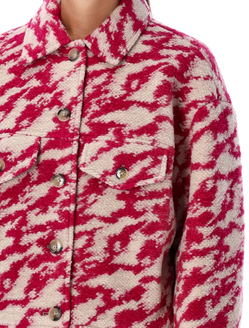 Isabel Marant Étoile Cropped Jacket Patterned Chest Pockets In Pink