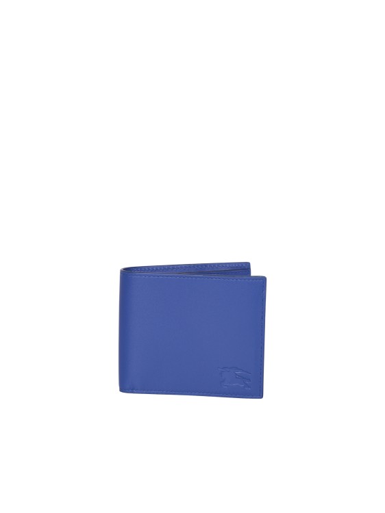 Shop Burberry Leather Wallet In Blue