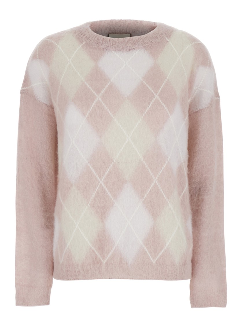 Semicouture Wool Melisande Diamond Sweater In Pink