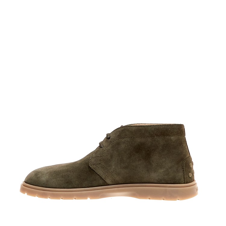 Shop Tod's Ankle Boot In Green Suede