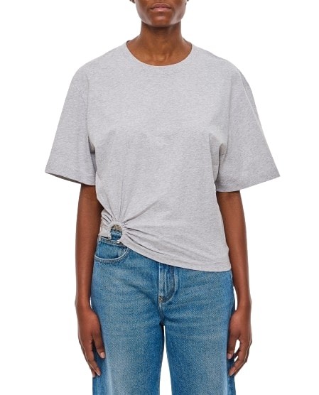 Rabanne Gray Gathered T-shirt In Grey